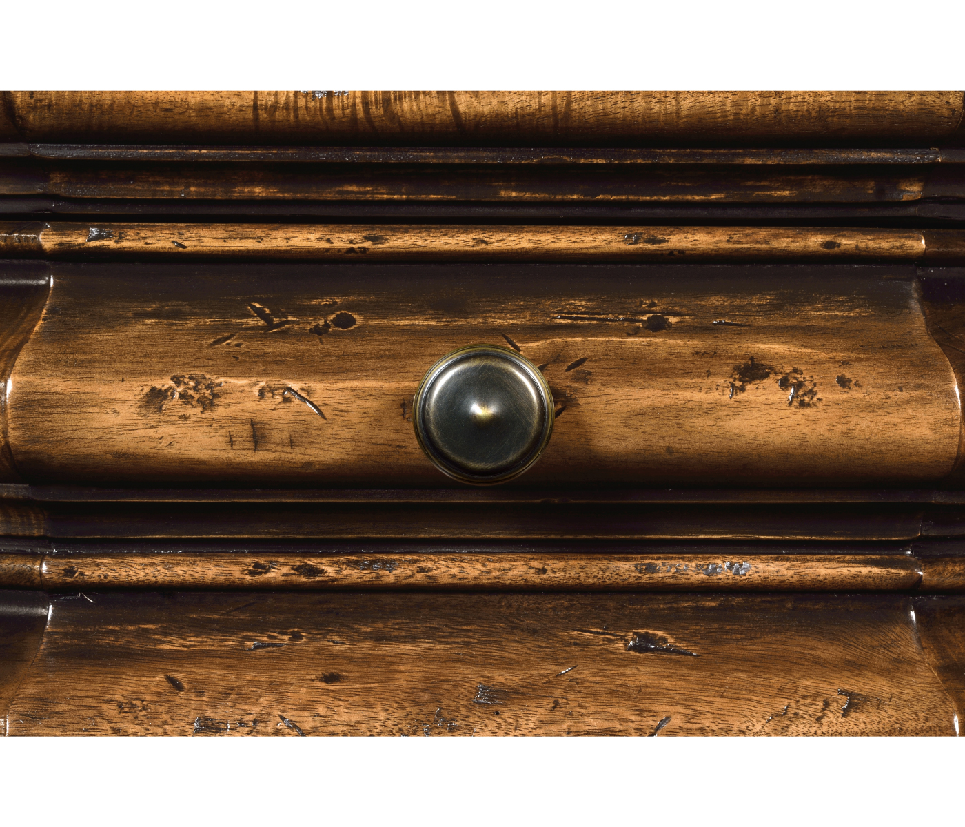 Octagon Rustic Walnut End Table