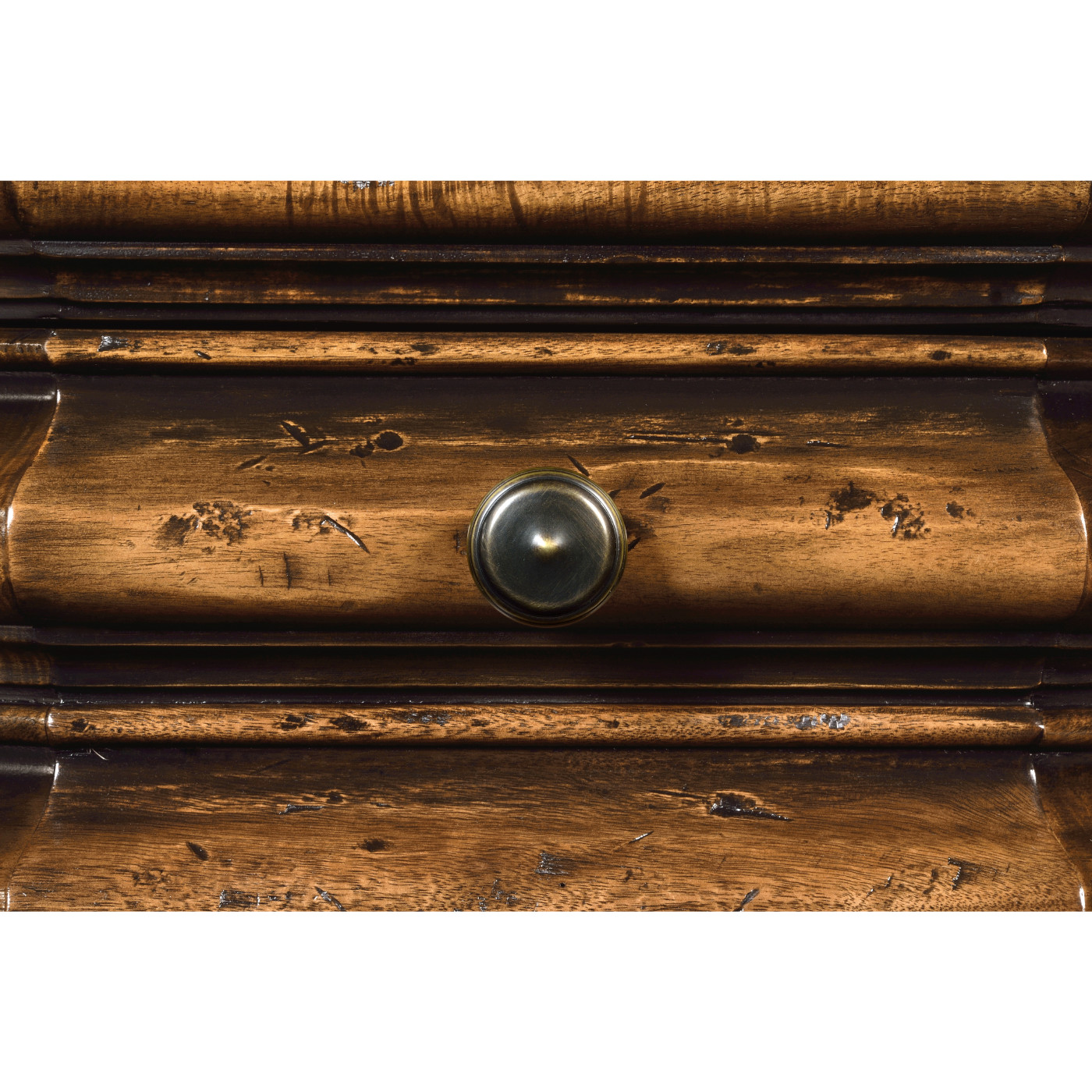 Octagon Rustic Walnut End Table