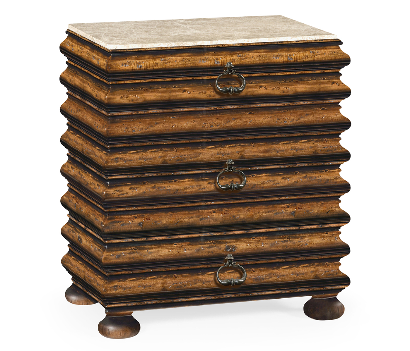 Rectangular Rustic Walnut Chest of Drawers