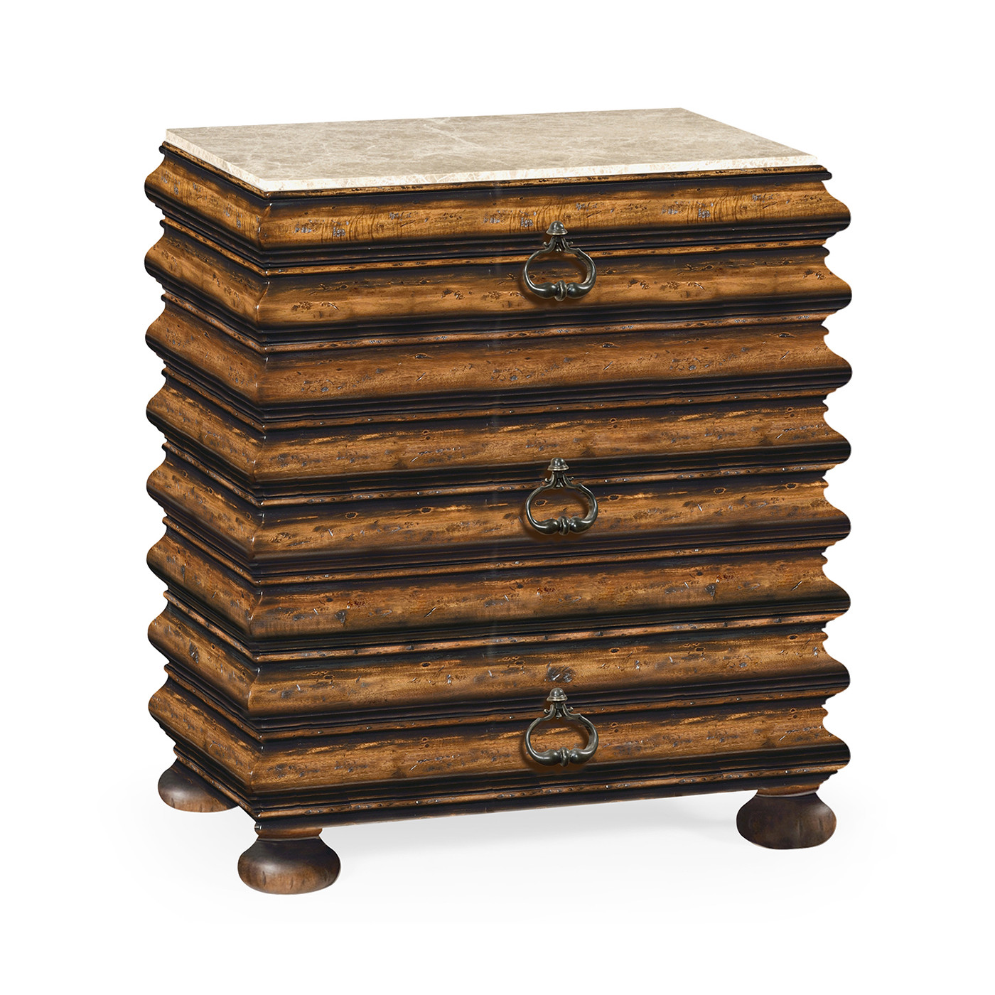 Rectangular Rustic Walnut Chest of Drawers