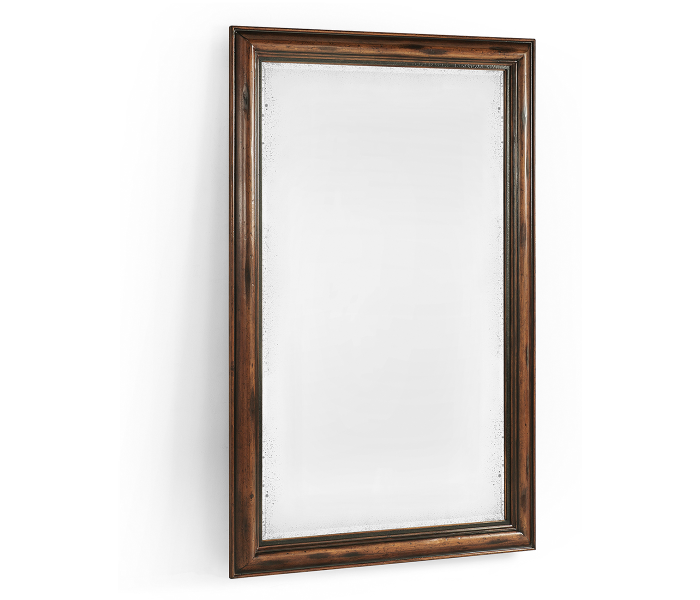 Rectangular Rustic Walnut Antique Mirror