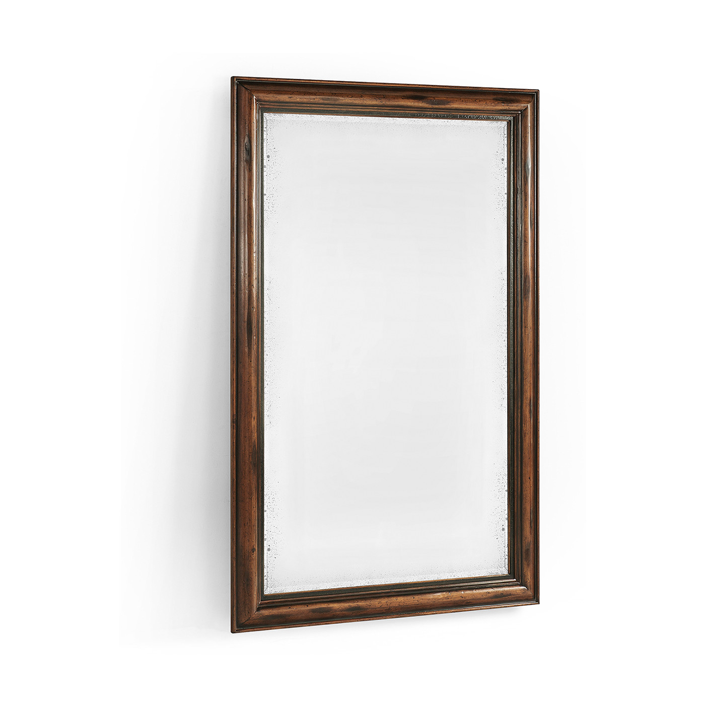 Rectangular Rustic Walnut Antique Mirror