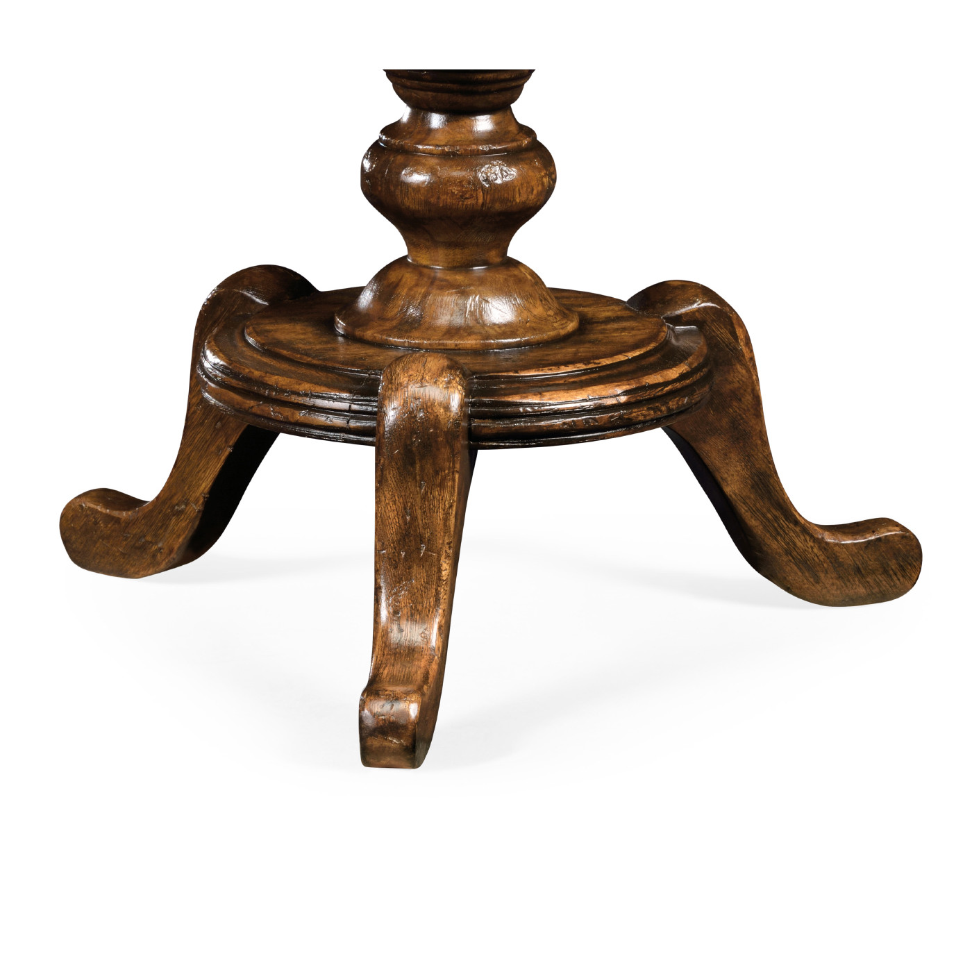 Round Rustic Walnut Lamp Table