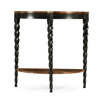 Black Barleytwist Demilune Console Table