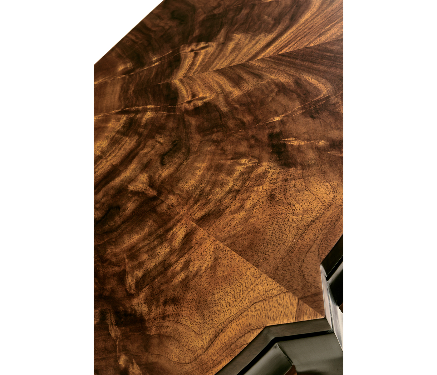 Black Barleytwist Demilune Console Table