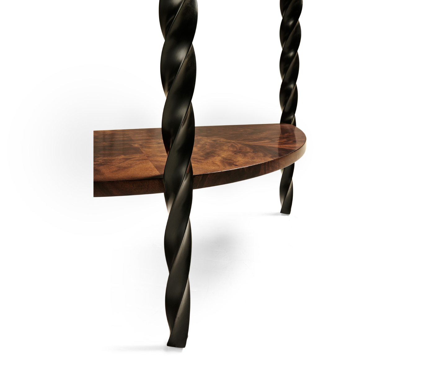 Black Barleytwist Demilune Console Table