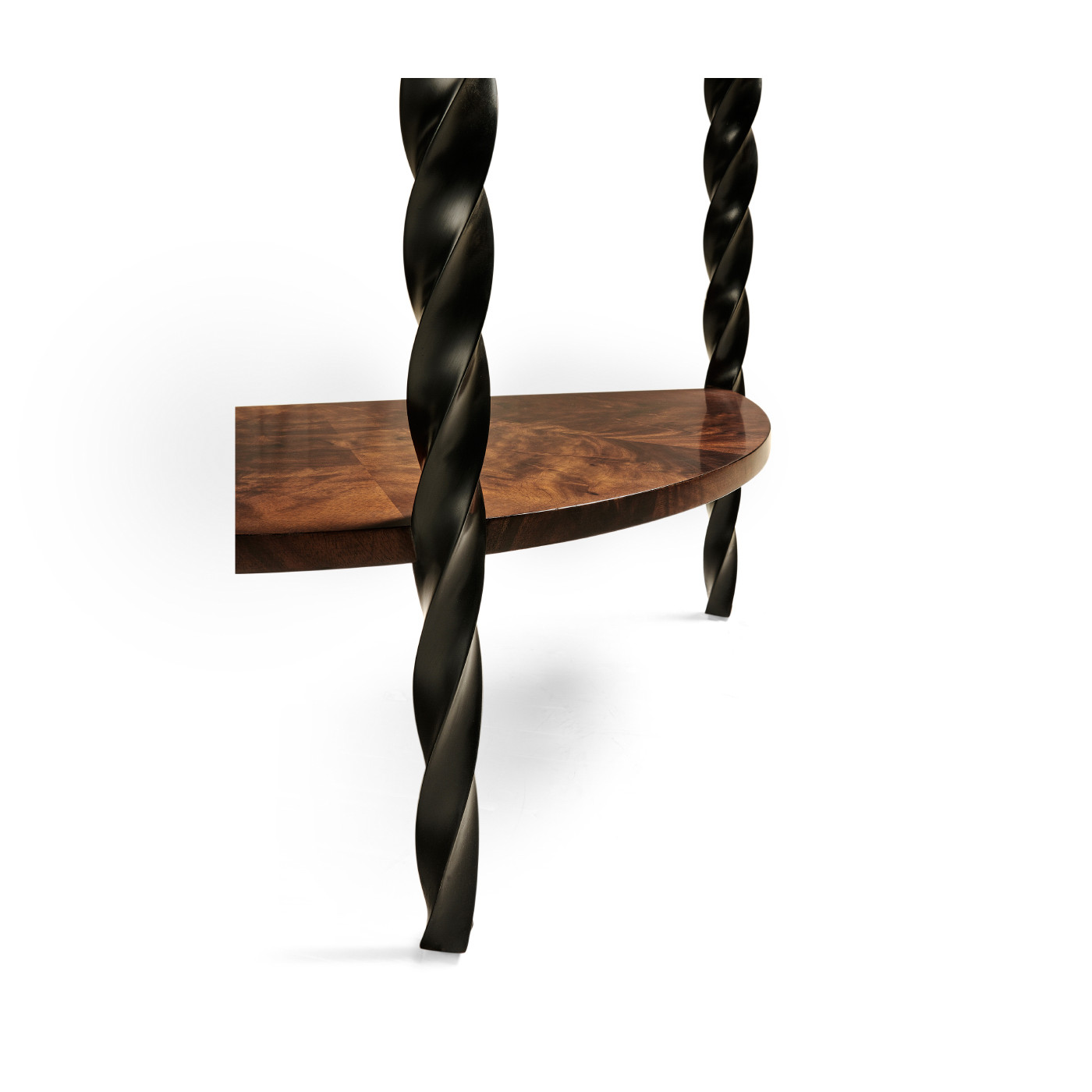 Black Barleytwist Demilune Console Table