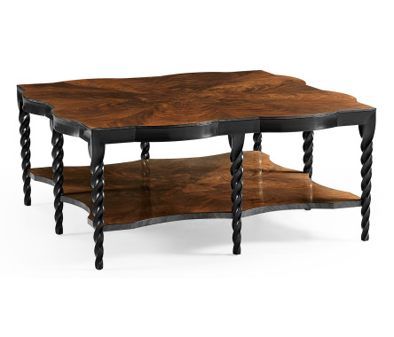 Black Barleytwist Square Coffee Table