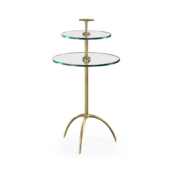 Brass & Glass Round Drinks Table