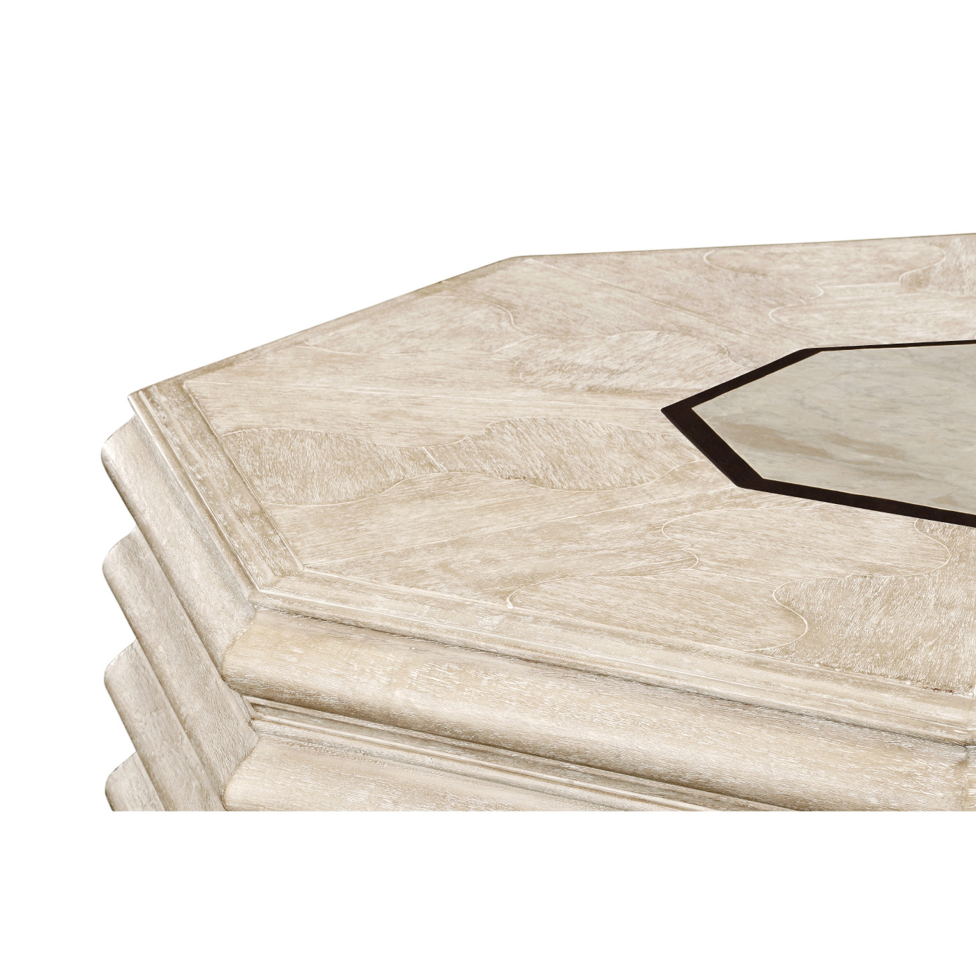 Octagon limed acacia coffee table