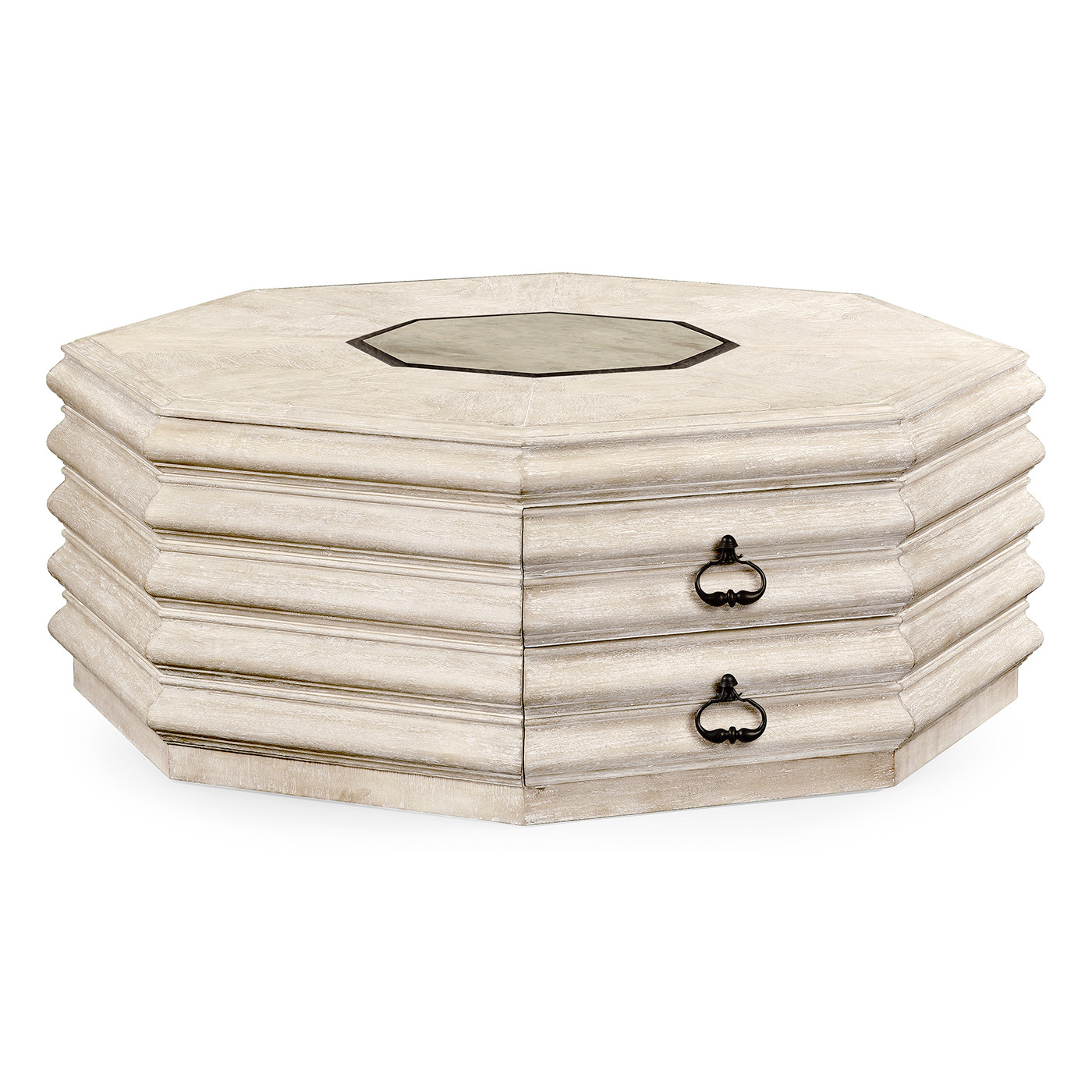 Octagon limed acacia coffee table