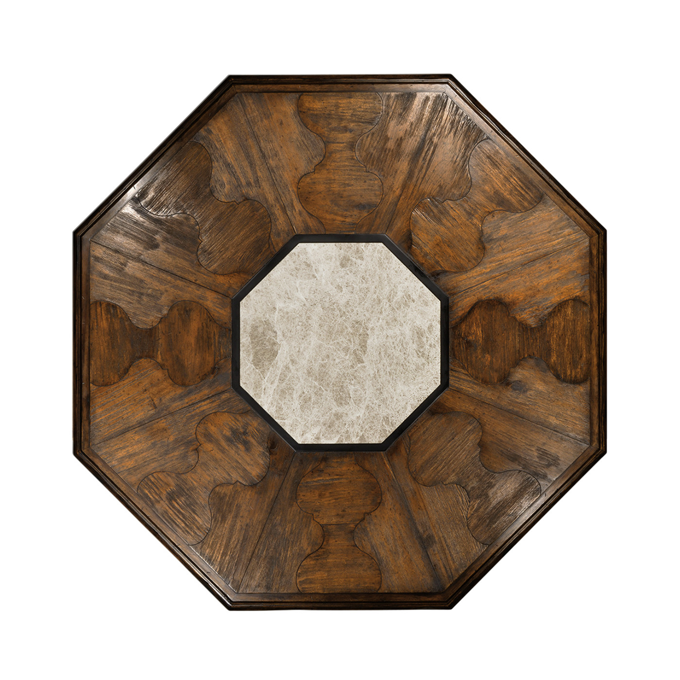 Octagon rustic walnut coffee table