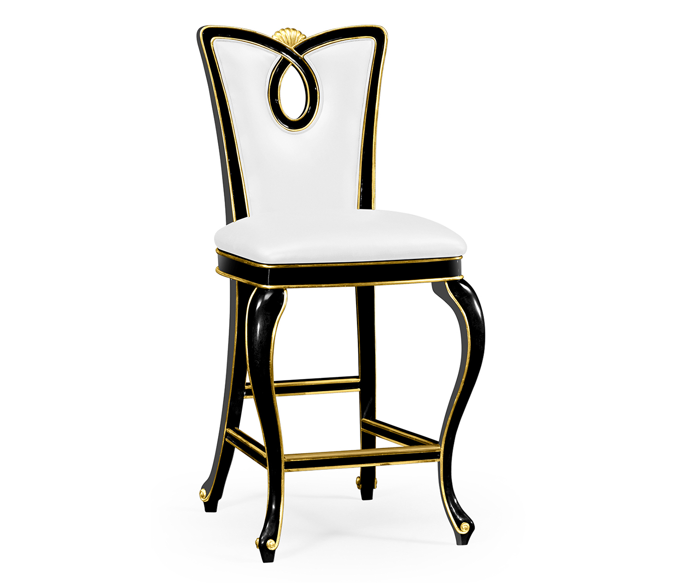 Black painted barstool (Side)