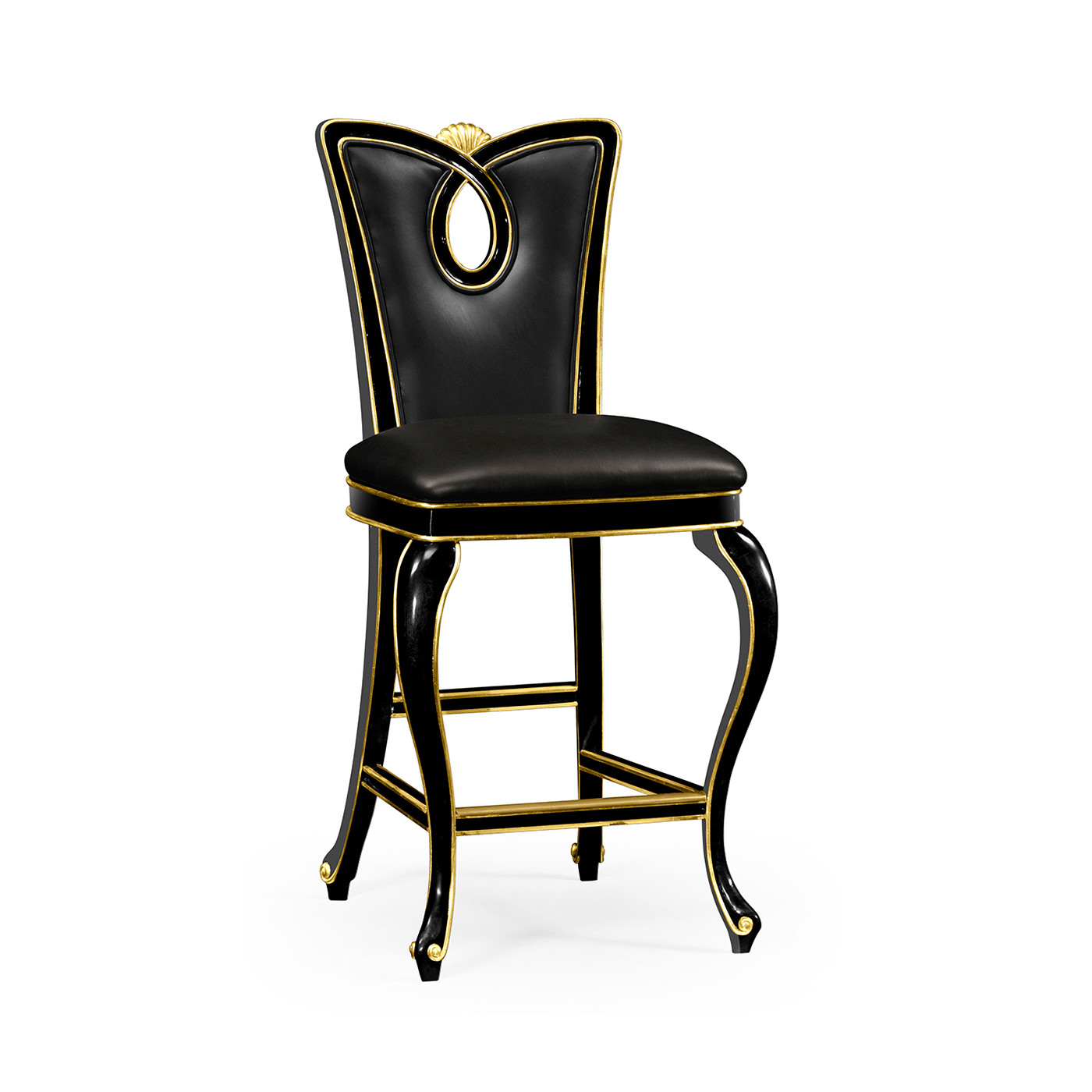 Black painted barstool (Side)