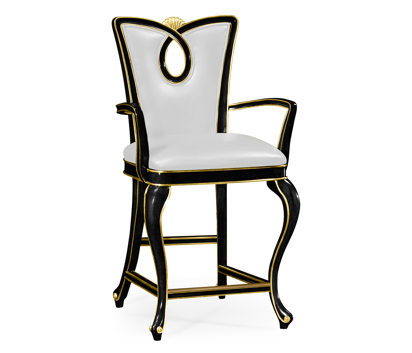 Black Painted Counter Stool (Arm)