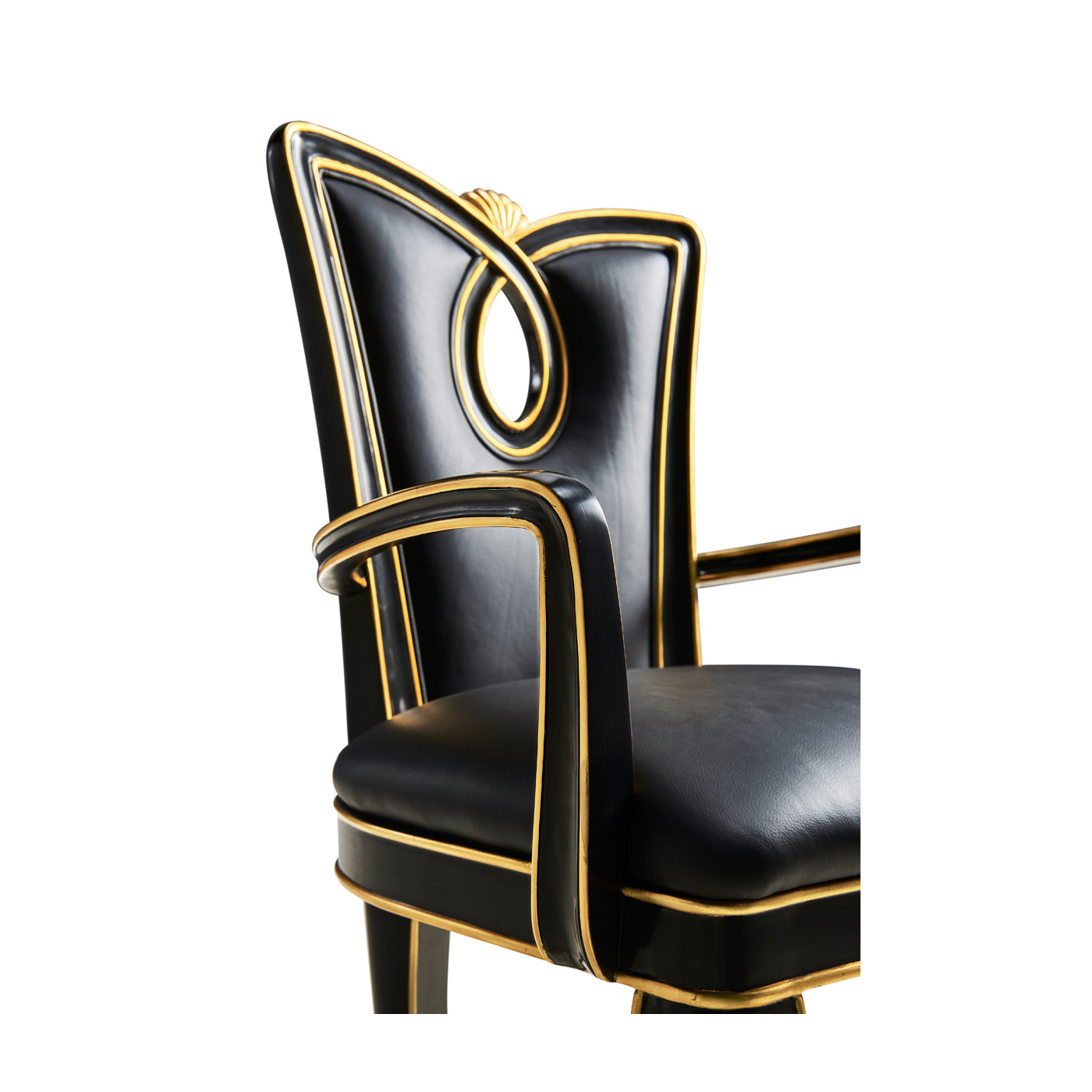 Black Painted Counter Stool (Arm)