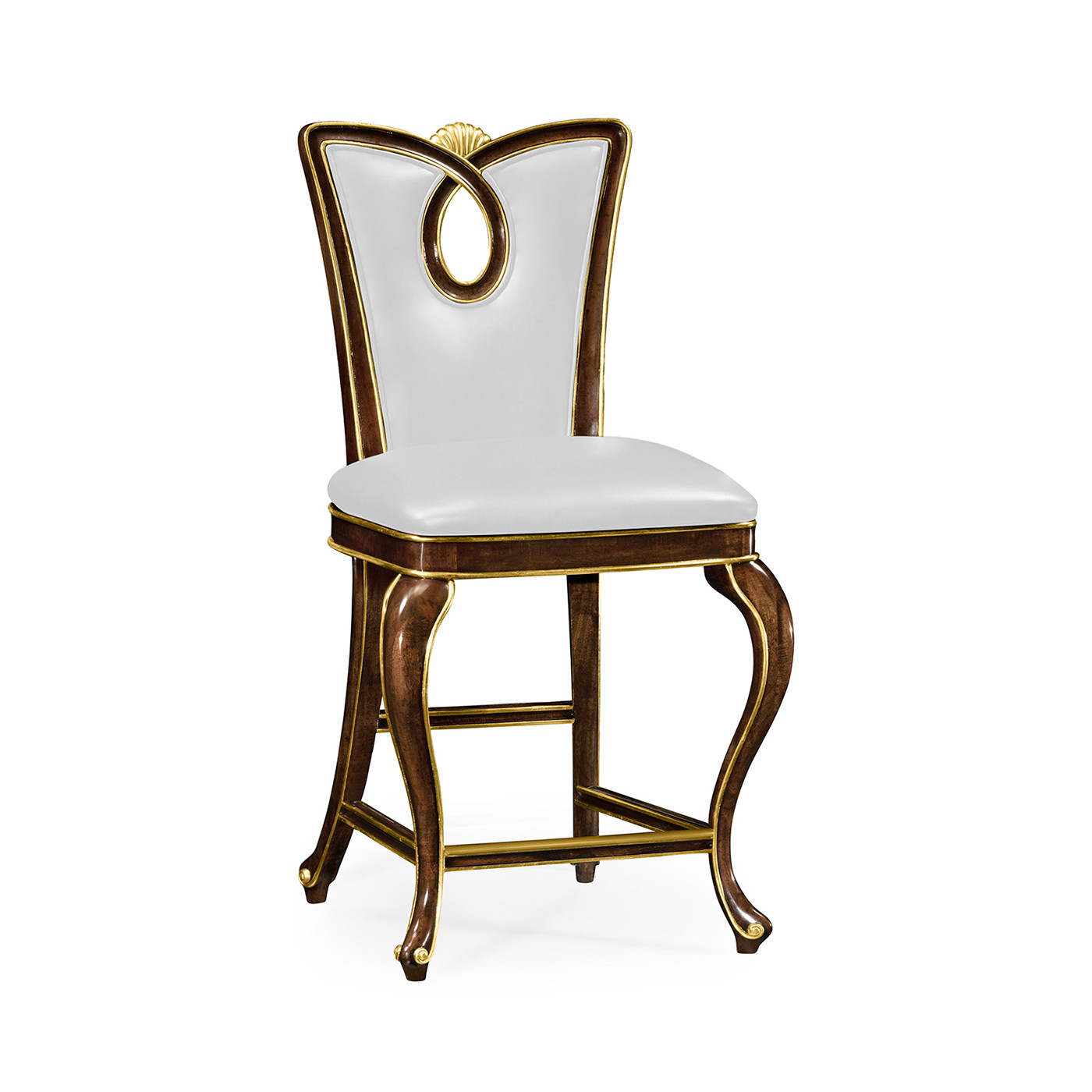 Mahogany brown counter stool (Side)