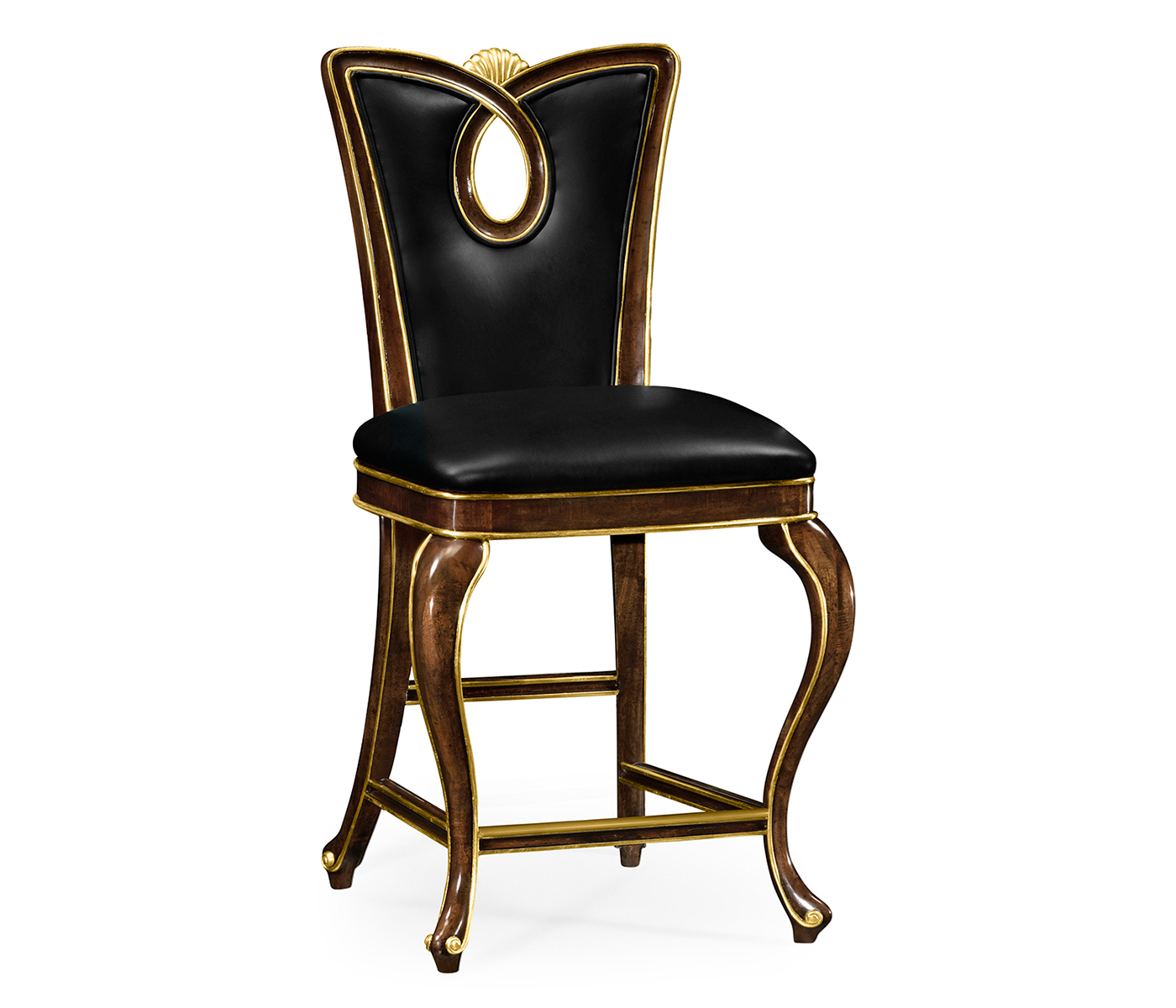 Mahogany brown counter stool (Side)