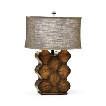 Rustic Walnut Wood Table Lamp