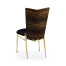 Art Décor gilded side chair with black leather