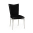 Art Décor silver side chair with black leather