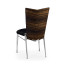 Art Décor silver side chair with black leather