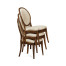 Stacking Spoon Back Walnut Dining Side Chair, Upholstered in Mazo