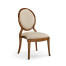 Stacking Spoon Back Walnut Dining Side Chair, Upholstered in Mazo