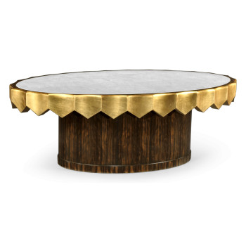 Macassar & Églomisé Oval Cocktail Table