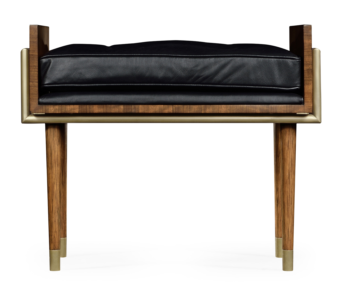 Cosmo Hyedua Stool, Upholstered in Black Leather