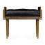 Cosmo Hyedua Stool, Upholstered in Black Leather