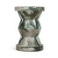 Round Geometric Faux Black & Grey Marble Wine Table