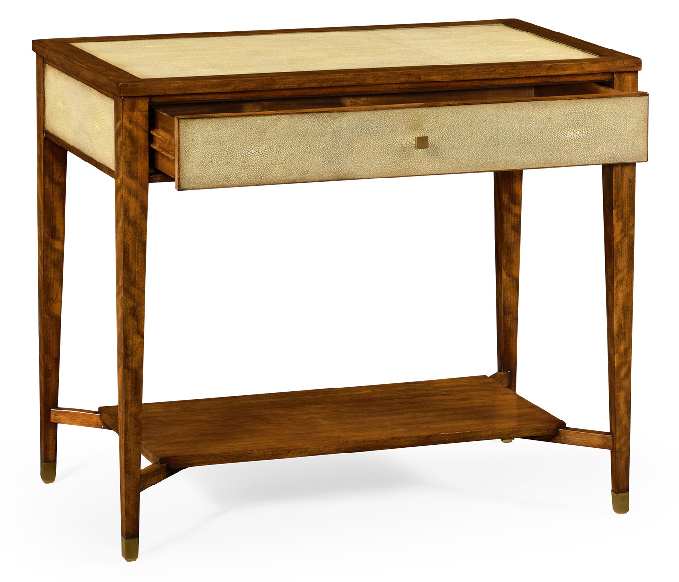 Ivory Shagreen Rectangular Sofa Table with Drawer