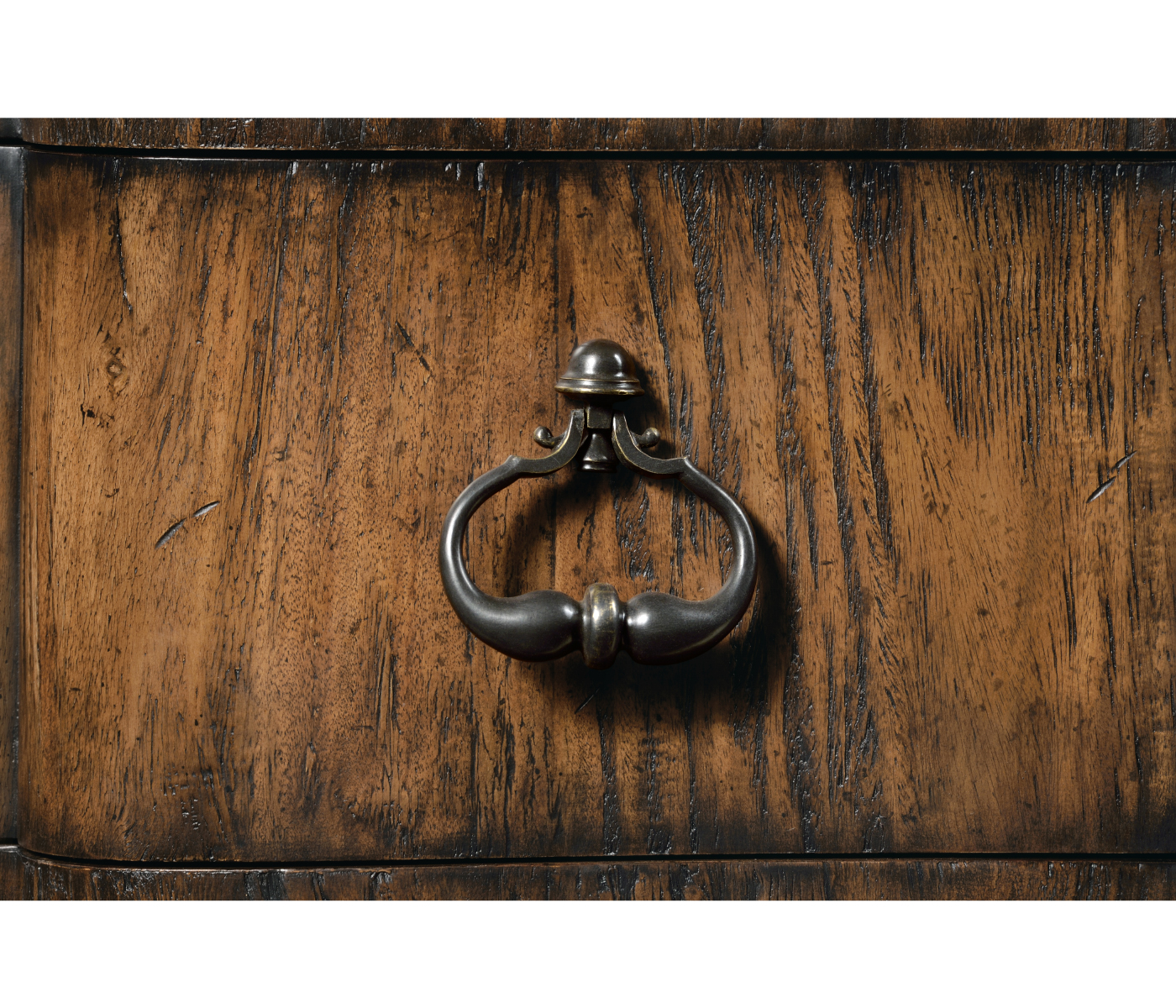 3 tiered étagère with drawers in rustic walnut