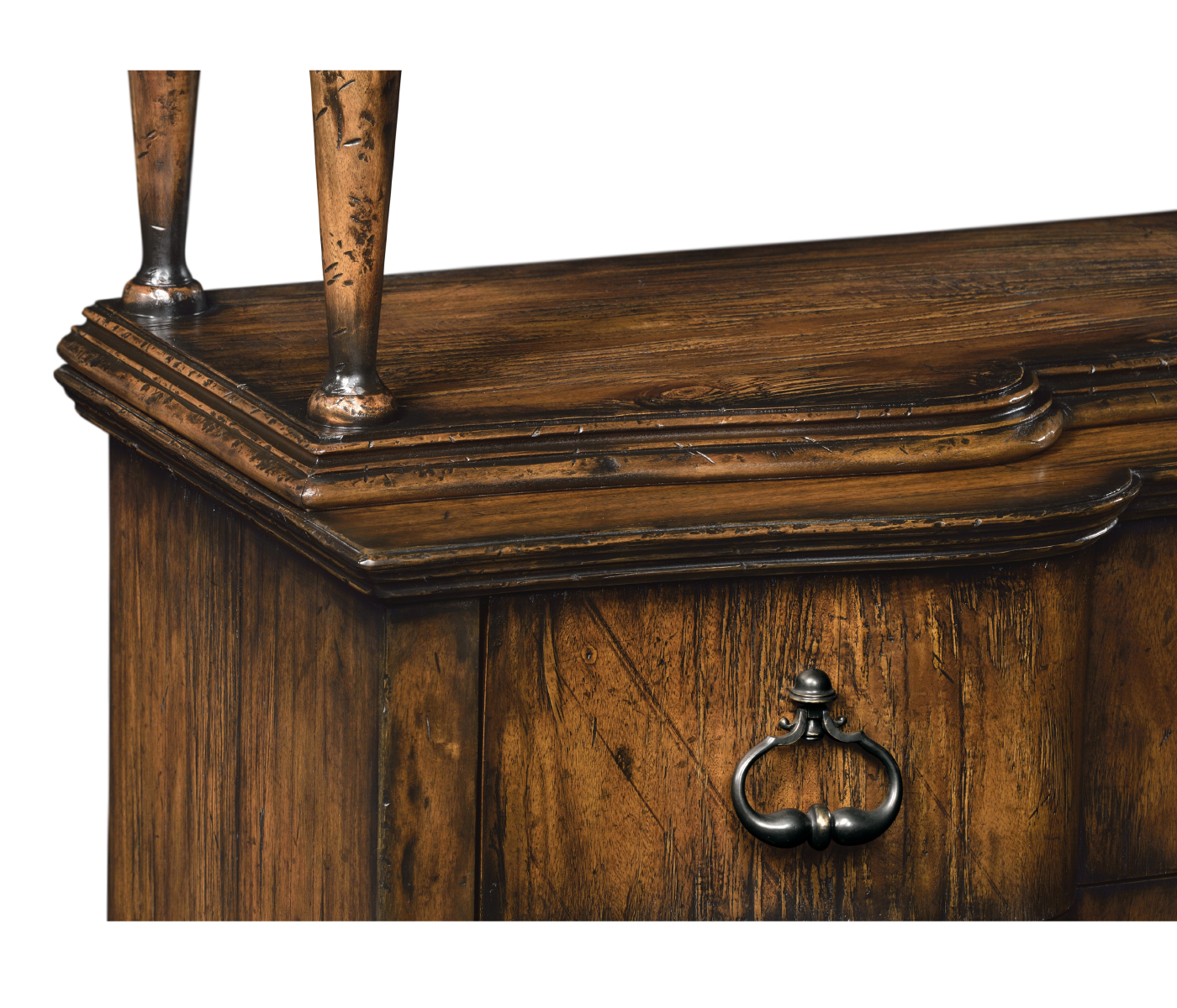 3 tiered étagère with drawers in rustic walnut