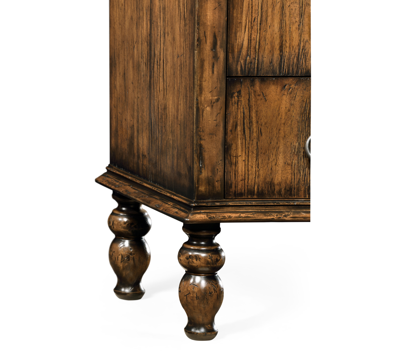 3 tiered étagère with drawers in rustic walnut