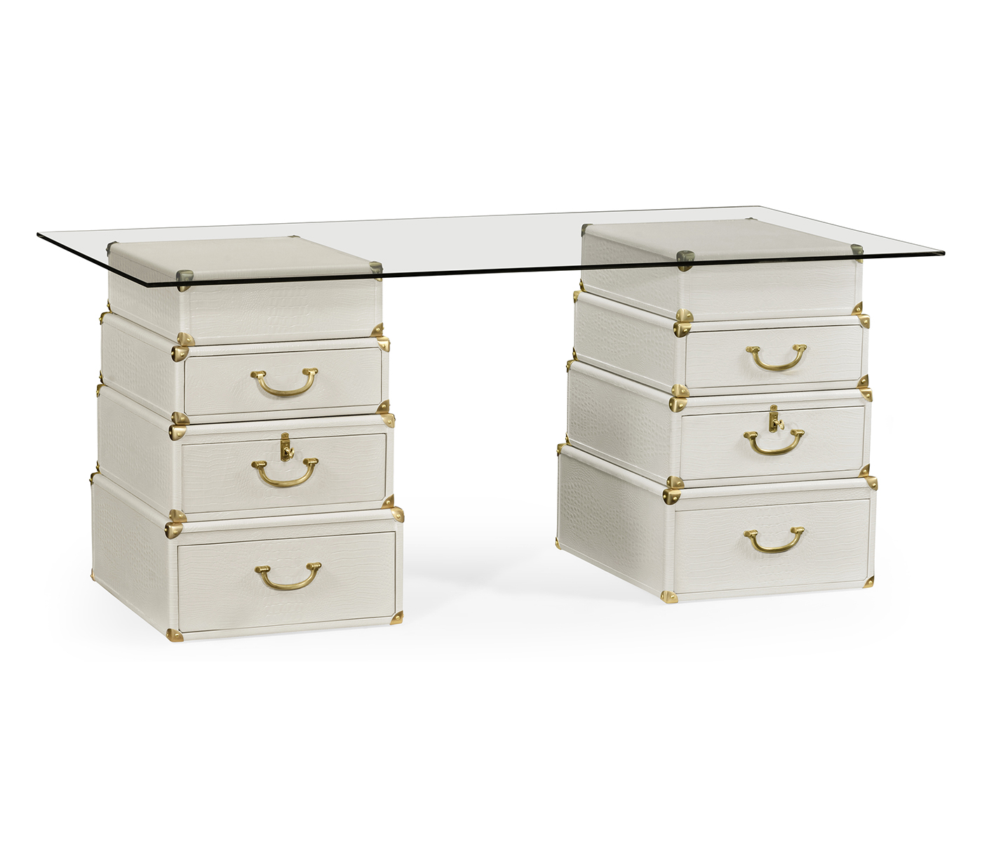 Great White faux Croc valise desk