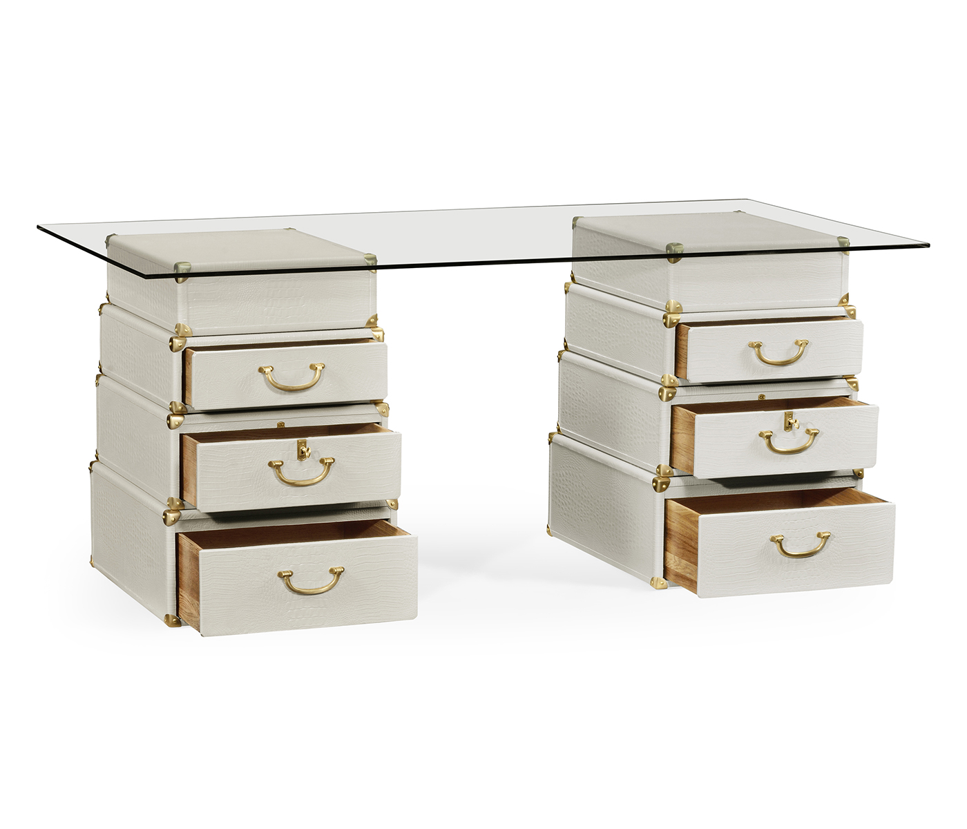 Great White faux Croc valise desk