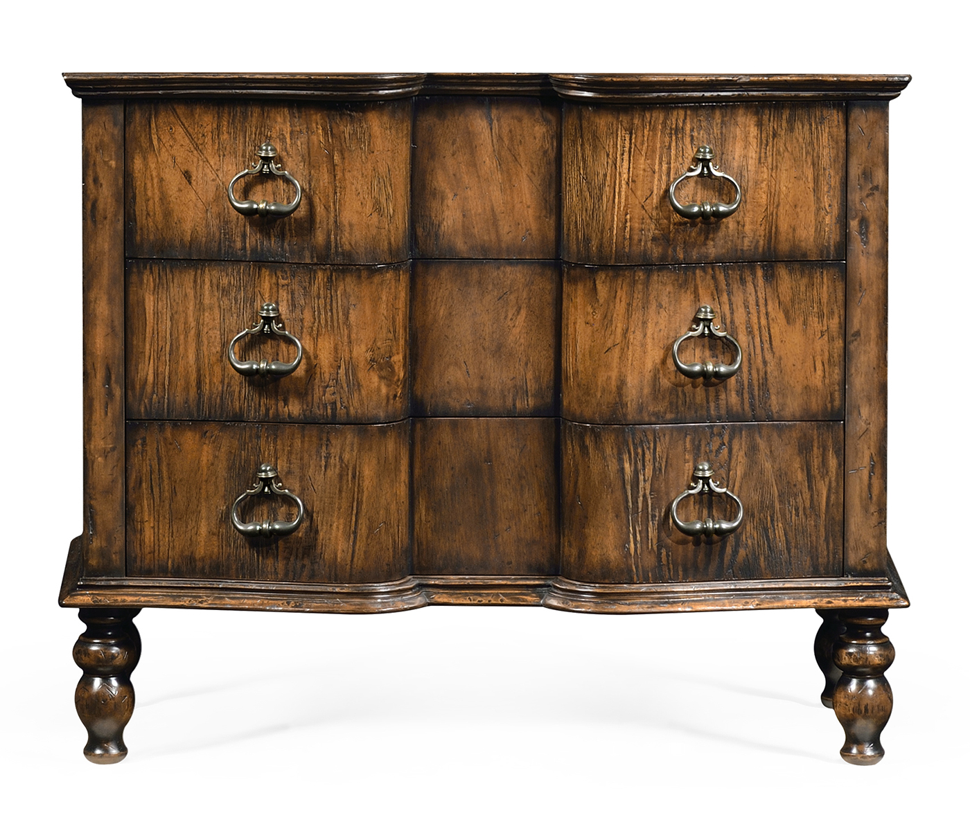 Chest of drawers in rustic walnut