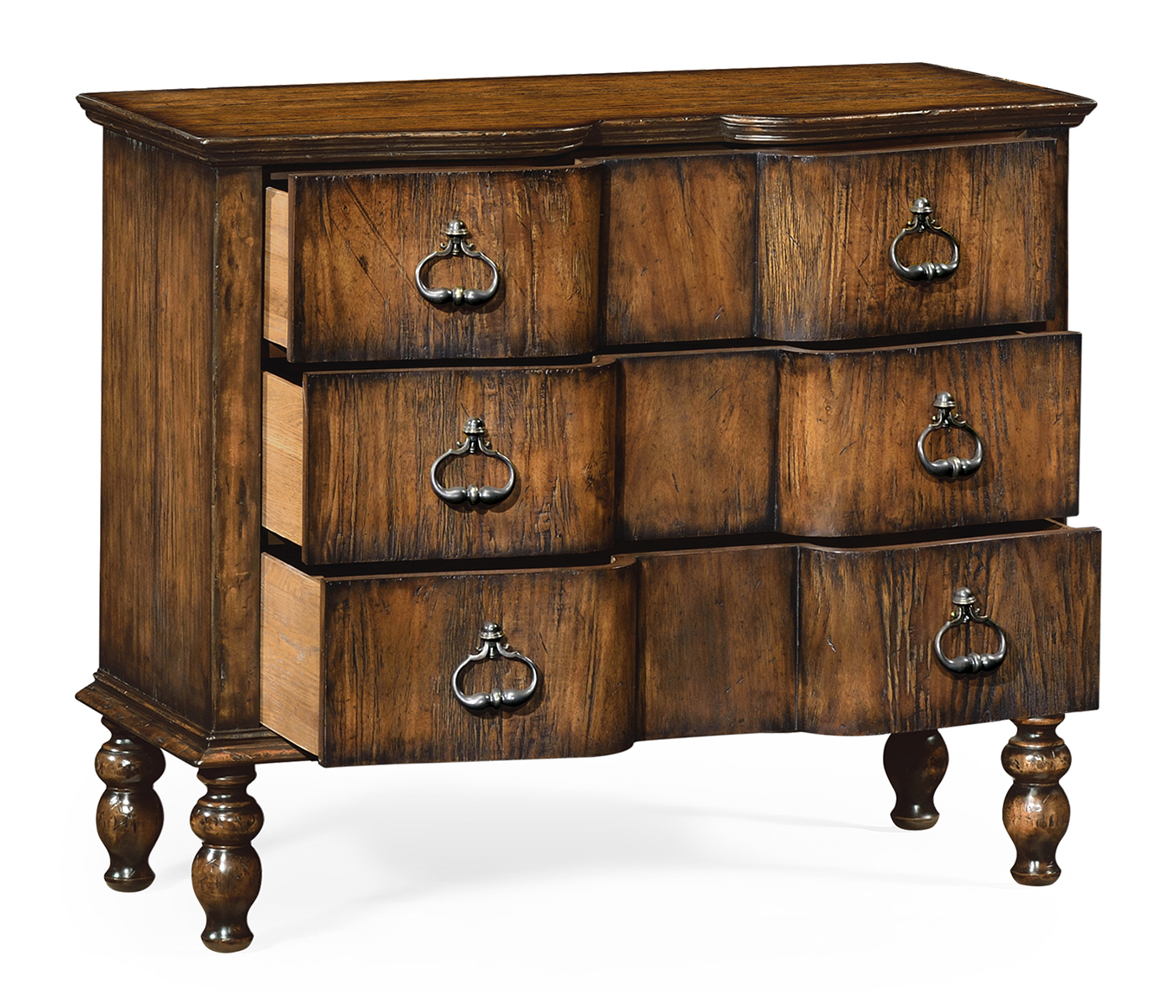 Chest of drawers in rustic walnut