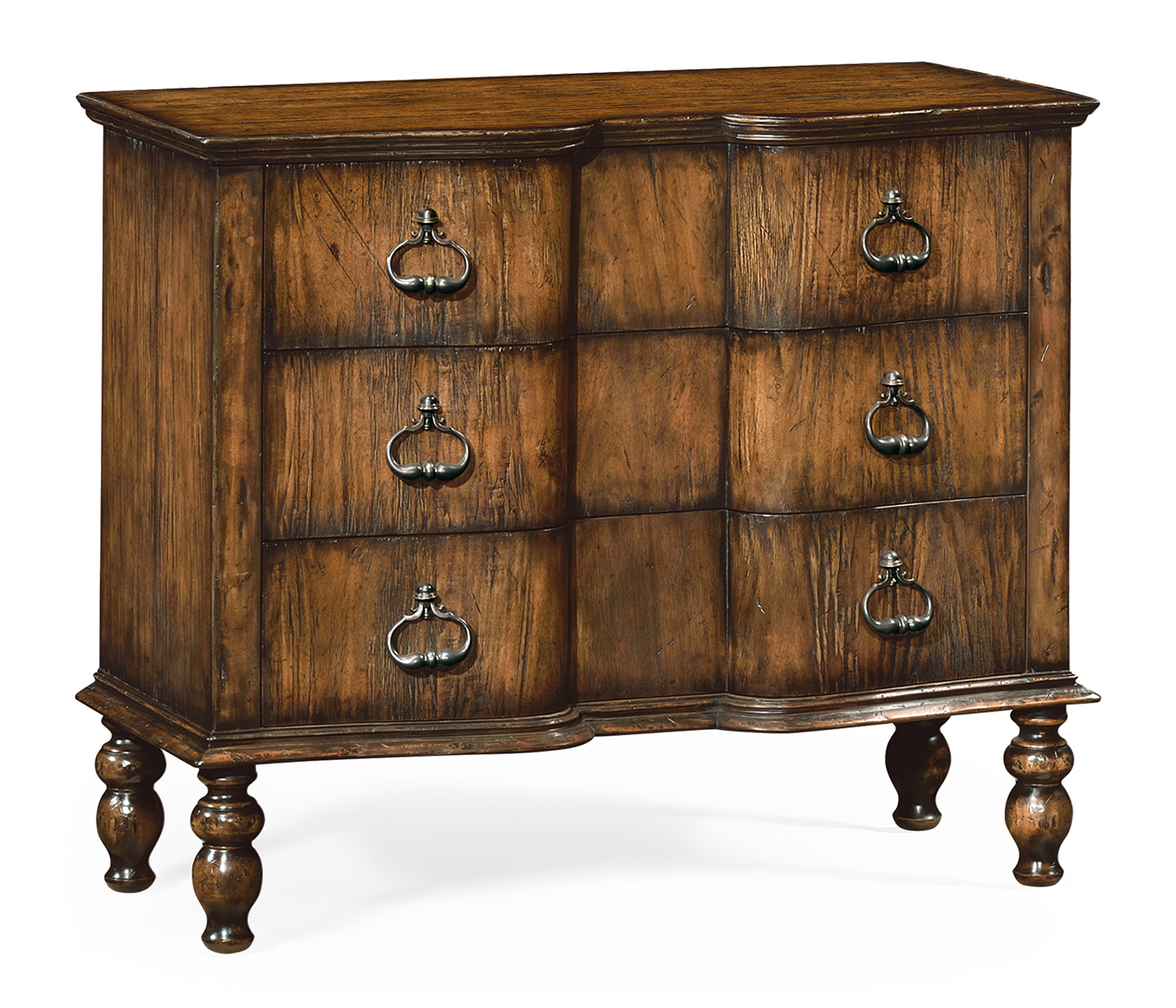 Chest of drawers in rustic walnut