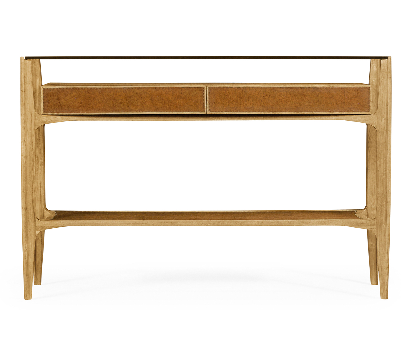 Architects Console Table with Drawers Ang Glass Top