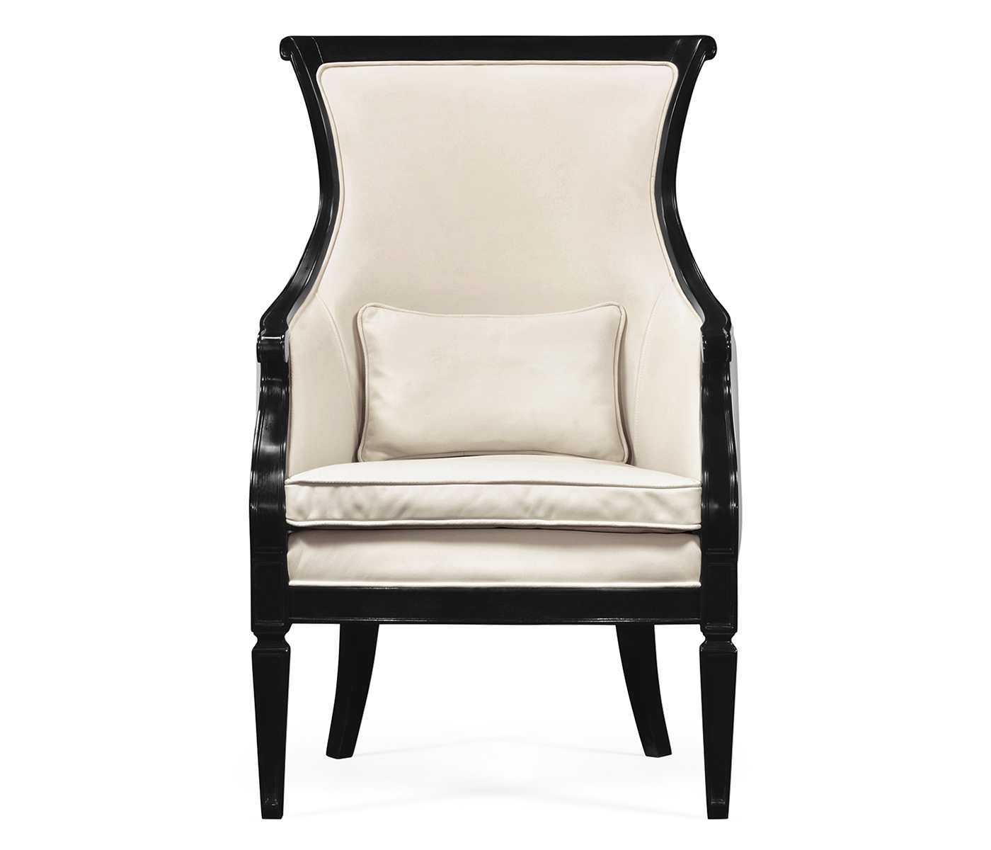 Upholstered occasional chair in cream leather