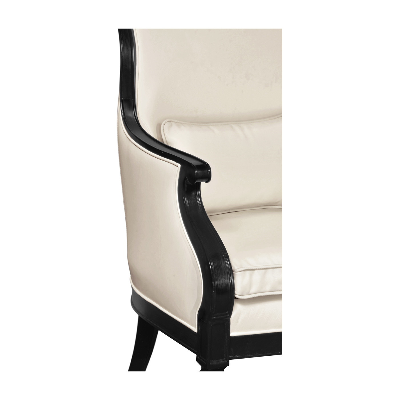 Upholstered occasional chair in cream leather