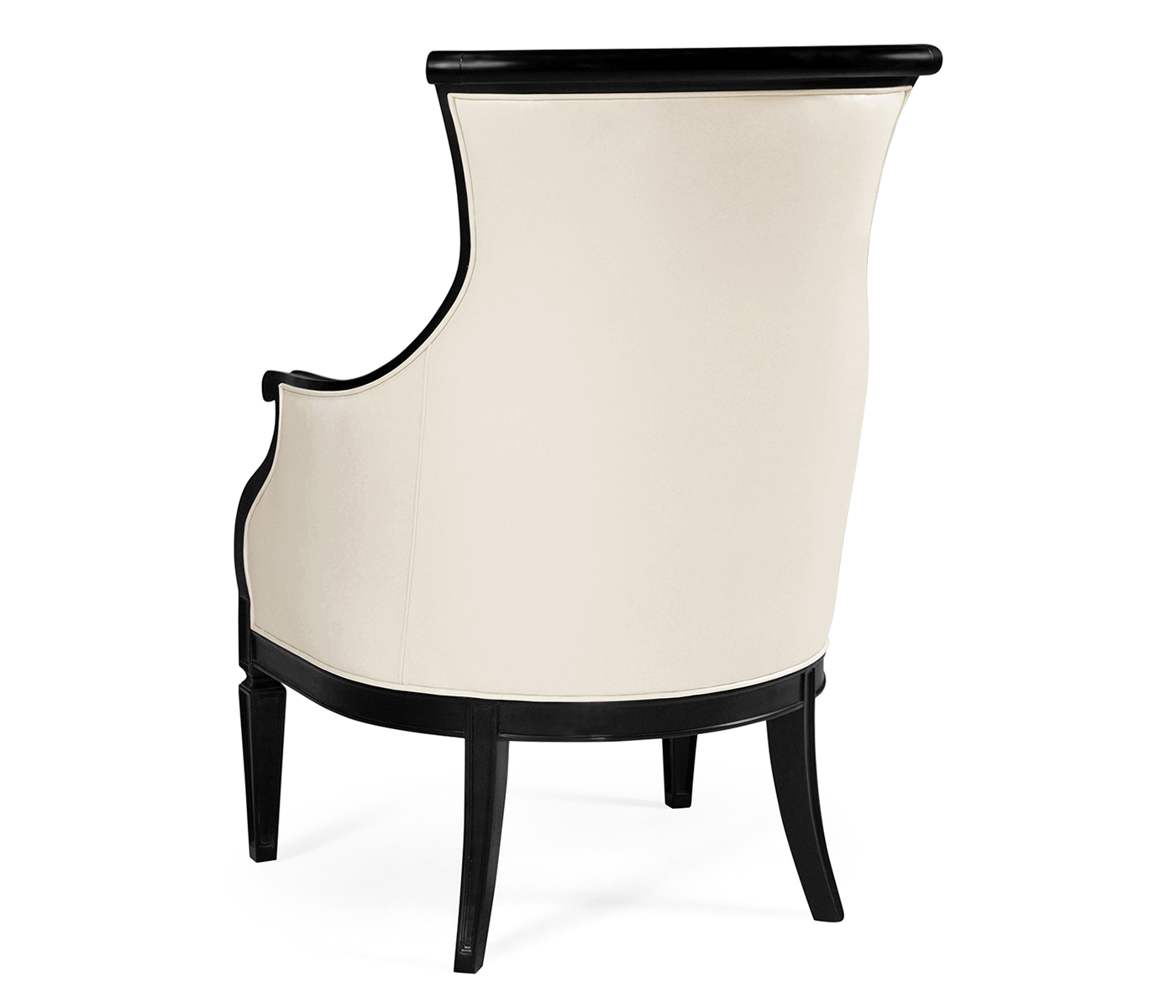 Upholstered occasional chair in cream leather