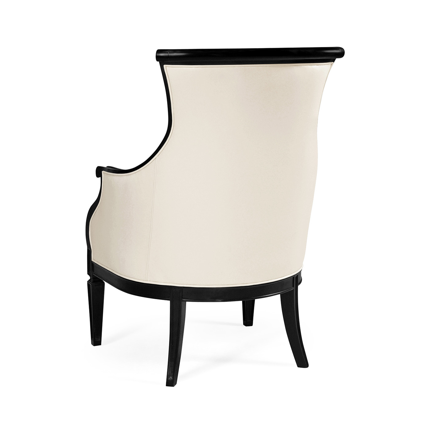 Upholstered occasional chair in cream leather