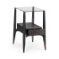 Rectangular Architects Black Mocha Oak End Table with Under-tier and Glass Top