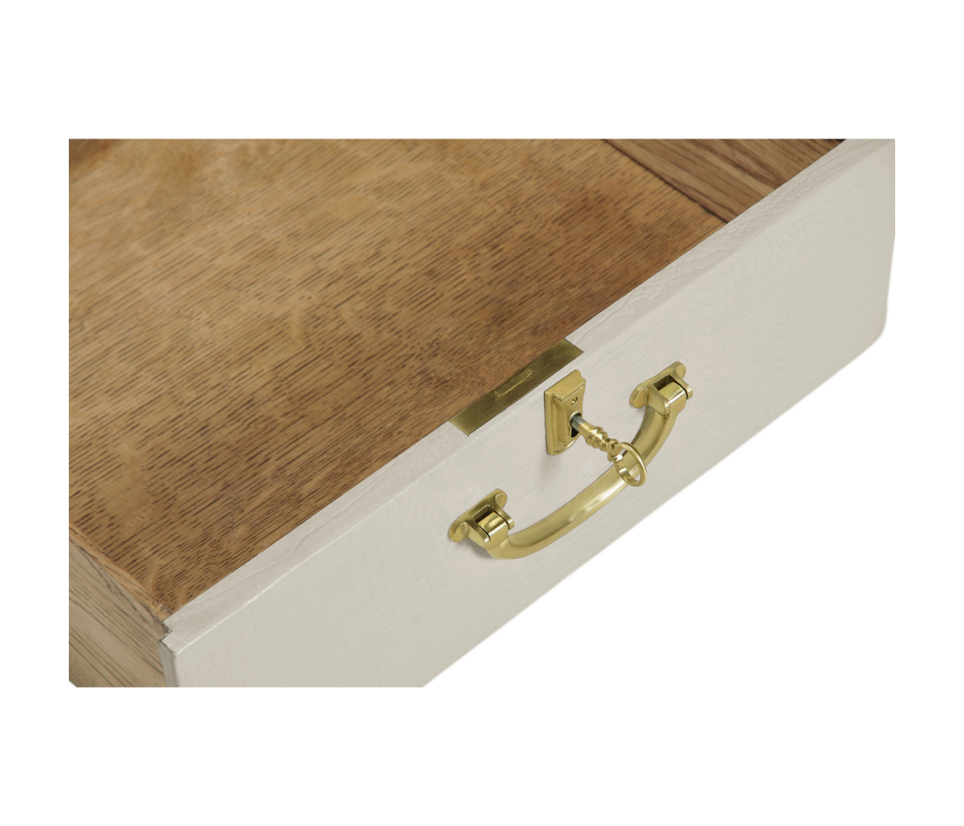 Great White faux Croc valise table