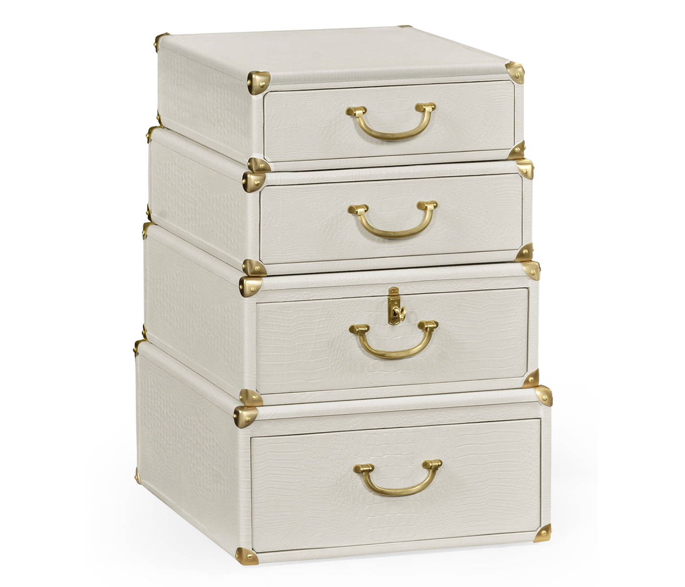 Great White faux Croc valise table