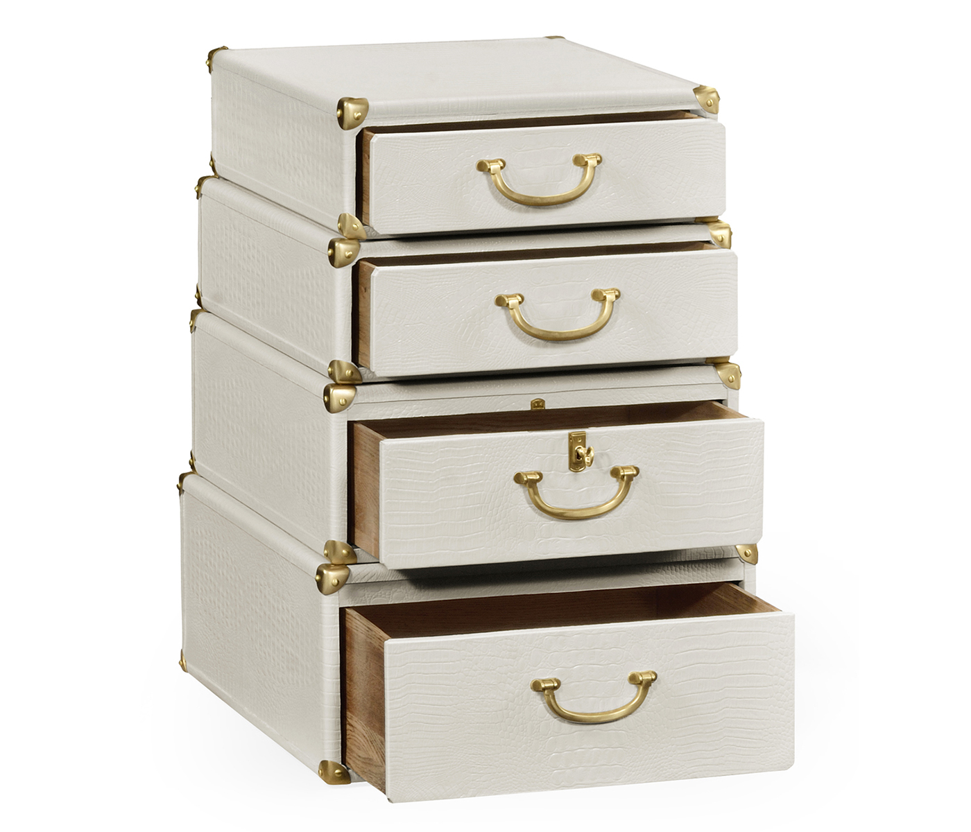 Great White faux Croc valise table